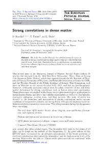 Strong Correlations in Dense Matter