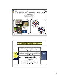 The Structure of Community Ecology