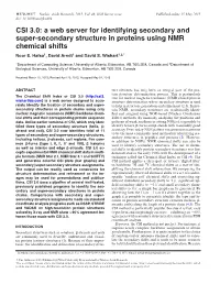 CSI 3.0: a Web Server for Identifying Secondary and Super-Secondary Structure in Proteins Using NMR Chemical Shifts Noor E