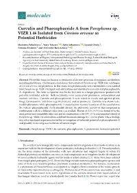 Curvulin and Phaeosphaeride a from Paraphoma Sp. VIZR 1.46 Isolated from Cirsium Arvense As Potential Herbicides