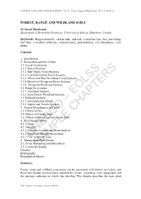 Forest, Range and Wildland Soils - M