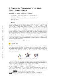 A Constructive Formalization of the Weak Perfect Graph Theorem