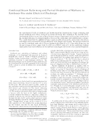 Combined Steam Reforming and Partial Oxidation of Methane to Synthesis Gas Under Electrical Discharge
