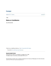 Notes on Contributors