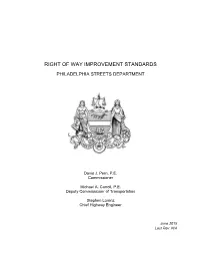Right of Way Improvement Standards