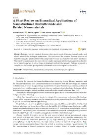 A Short Review on Biomedical Applications of Nanostructured Bismuth Oxide and Related Nanomaterials
