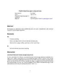 Delimited Escape Sequences