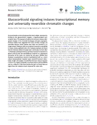 Glucocorticoid Signaling Induces Transcriptional Memory and Universally Reversible Chromatin Changes
