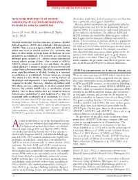 Health-Related Effects of Genetic Variations Of
