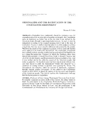 Originalism and the Ratification of the Fourteenth Amendment
