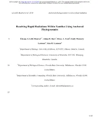 Resolving Rapid Radiations Within Families Using Anchored Phylogenomics