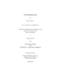 Vector Microprocessors