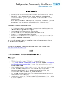 Visual Supports PECS Picture Exchange Communication System