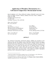 Application of Phosphor Thermometry to a Galvanneal Temperature Measurement System*