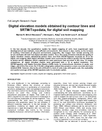 Digital Elevation Models Obtained by Contour Lines E SRTM/Topodata For
