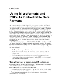 Using Microformats and Rdfa As Embeddable Data Formats