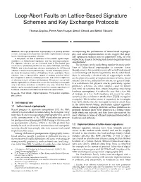 Loop-Abort Faults on Lattice-Based Signature Schemes and Key Exchange Protocols