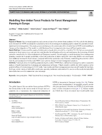 Modelling Non-Timber Forest Products for Forest Management Planning in Europe