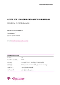 Office DDE – Code Execution Without Macros