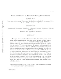 Radio Constraints on Activity in Young Brown Dwarfs