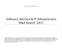 Software, Internet & IT Infrastructure M&A Report: 2011
