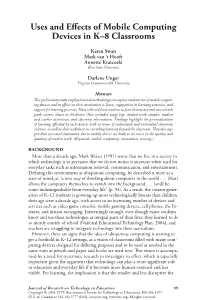 Uses and Effects of Mobile Computing Devices in K–8 Classrooms