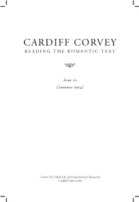 Cardiff Corvey: Reading the Romantic Text 12