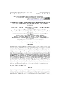 Constraints to Crop Production and Adaptation Strategies of Smallholder Farmers in Semi-Arid Central and Western Zimbabwe