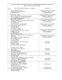Divisional Railway User's Consultative Committee Mumbai Division for The