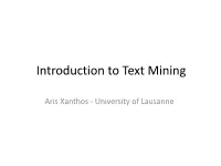 Introduction to Text Mining