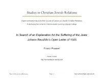 Johann Reuchlin's Open Letter of 1505