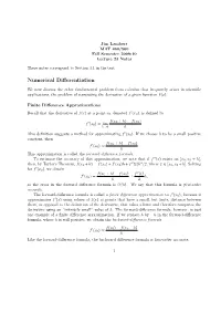 Numerical Differentiation