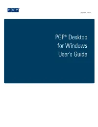 PGP® Desktop for Windows User's Guide