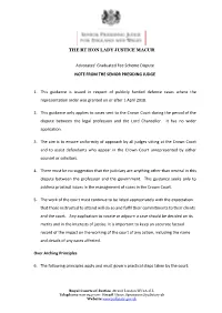 The Senior Presiding Judge Has Published Guidance to the Judiciary