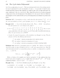3.8 the Cycle Index Polynomial