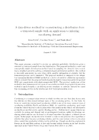 A Data-Driven Method for Reconstructing a Distribution from a Truncated Sample with an Application to Inferring Car-Sharing Demand