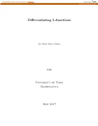 Differentiating L-Functions