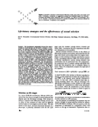 Life-History Strategies and the Effectiveness of Sexual Selection