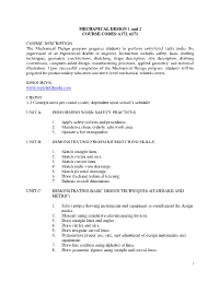 MECHANICAL DESIGN 1 and 2 COURSE CODES: 6172, 6173