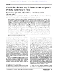 Microbial Strain-Level Population Structure and Genetic Diversity from Metagenomes