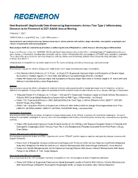 New Dupixent® (Dupilumab) Data Showcasing Improvements Across Four Type 2 Inflammatory Diseases to Be Presented at 2021 AAAAI Annual Meeting