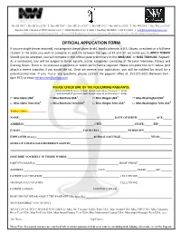 Official Application Form