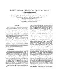 AUTHSCAN: Automatic Extraction of Web Authentication Protocols from Implementations∗