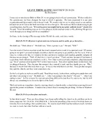 LEAVE THEM ALONE (MATTHEW 28:18-20) by Don Krider