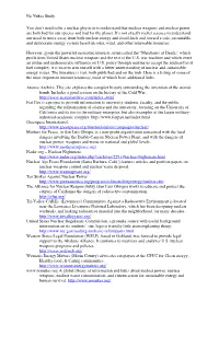 No Nukes Study You Don't Need to Be a Nuclear Physicist to Understand
