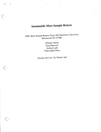 Sustainable Mars Sample Return