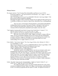 1 Bibliography Primary Sources the Apache Sentinel. "New