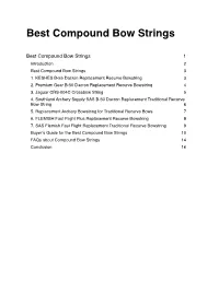Best Compound Bow Strings
