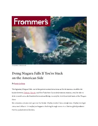 Doing Niagara Falls If You're Stuck on the American Side