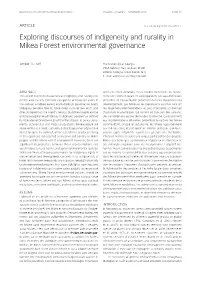 Exploring Discourses of Indigeneity and Rurality in Mikea Forest Environmental Governance